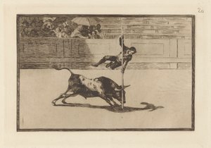 The Agility and Audacity of Juanito Apinani in the Ring at Madrid, Plate 20 from La tauromaquia by Francisco de Goya