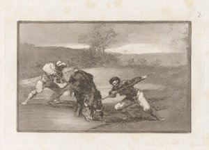 Another Way of Hunting on Foot, Plate 2 from La Tauromaquia by Francisco de Goya