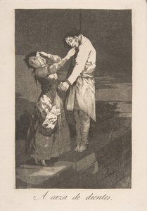 Out Hunting for Teeth (Plate 12 from Los Caprichos) by Francisco de Goya
