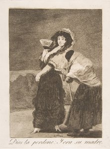 Plate 16 from Los Caprichos: For heavens sake: and it was her mother by Francisco de Goya