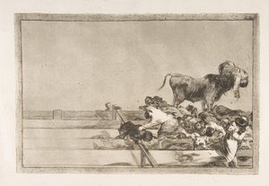 Dreadful Events in the Front Rows of the Ring at Madrid (Tauromaquia, plate 21) by Francisco de Goya