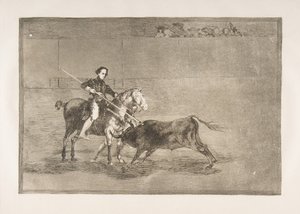 Plate 22 from the Tauromaquia: Manly Courage of the Celebrated Pajuelera in the Ring, 1816 by Francisco de Goya