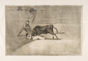 Plate 33 from the Tauromaquia: The Unlucky Death of Pepe Illo in the Ring at Madrid, 1816 by Francisco de Goya