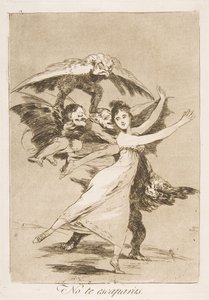 Plate 72, from Los Caprichos: You will not escape, 1799 by Francisco de Goya