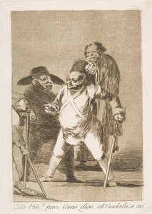 Plate 76 from Los Caprichos: You understand... well, as I say... eh! Look out! otherwise...