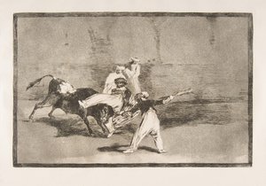 A Moor Caught by the Bull in the Ring by Francisco de Goya