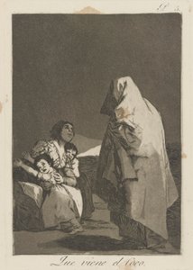 Here Comes the Bogey-Man (Que viene el loco), Plate 3 from the Series Los Caprichos by Francisco de Goya