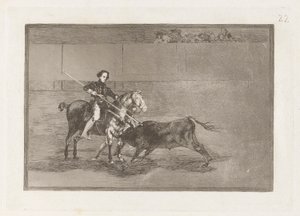 Manly Courage of the Celebrated Pajuelera in the Ring at Saragossa, Plate 22 from La Tauromaquia by Francisco de Goya