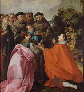 Healing of St. Bonaventure by St. Francis of Assisi, c.1628 by Francisco Herrera