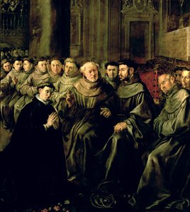 Welcoming St. Bonaventure into the Franciscan Order by Francisco Herrera