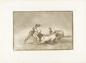 A Spanish Knight Kills the Bull After Having Lost His Horse, plate nine from The Art of Bullfighting by Francisco Jose de Goya y Lucientes