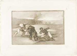 Another Way of Hunting on Foot, plate two from The Art of Bullfighting by Francisco Jose de Goya y Lucientes