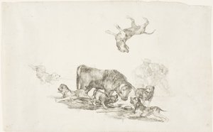 Bull Attacked by Dogs by Francisco Jose de Goya y Lucientes