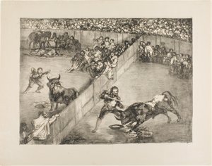 Bullfight in a Divided Ring, from The Bulls of Bordeaux by Francisco Jose de Goya y Lucientes