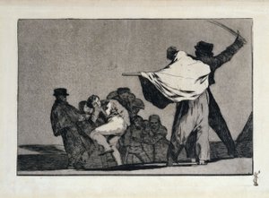 Known Folly, also: Additional Proverb: What a Warrior! by Francisco Jose de Goya y Lucientes