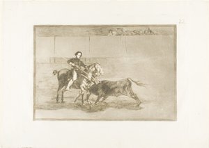 Manly Courage of the Celebrated Pajuelera in the Ring at Saragossa, Plate 22 from The Art of Bullfighting by Francisco Jose de Goya y Lucientes