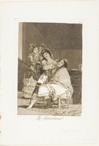 She Fleeces Him, Plate 35 from Los Caprichos by Francisco Jose de Goya y Lucientes