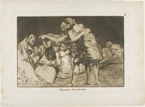 She Who is Ill Wed Never Misses a Chance to Say So, Plate Seven from Los Proverbios