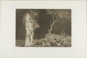 Soldiers Frightened by a Phantom, from Disparates, published as plate 2 in Los Proverbios by Francisco Jose de Goya y Lucientes