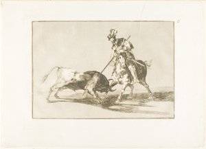 The Cid Campeador Spearing Another Bull, plate eleven from The Art of Bullfighting by Francisco Jose de Goya y Lucientes