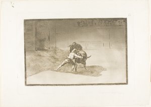 The Famous Martincho Places the Banderillas, Playing the Bull with the Movement of his Body, plate 15 from The Art of Bullfighting by Francisco Jose de Goya y Lucientes