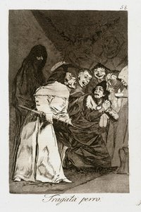 Swallow it Dog (Caprichos 58) by Francisco Jose de Goya y Lucientes
