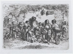 Plate 11: A Group of People Outdoors, from the Series of Customs and Pastimes of the Spaniards by Francisco Lameyer Berenguer