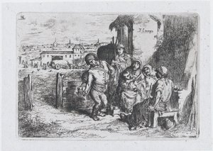 Plate 16: A Group of People Outdoors, Including a Man Pouring Wine or Water from a Vessel by Francisco Lameyer Berenguer