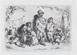Plate 2: A Group of People in the Street, Possibly Beggars, from the Series of Customs by Francisco Lameyer Berenguer