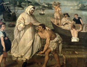 Saint Peter Nolasque Embarks to Free Christian Captives Held Hostage by Moorish Pirates by Francisco Pacheco