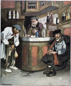 A bar, drawing by Sancha, beginning 20th century