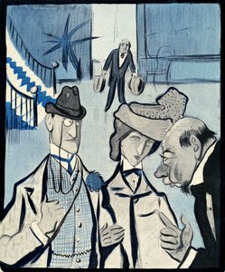 An English couple checking into a French Hotel, 1903 by Francisco Sancha y Lengo