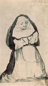 A Kneeling Nun in Prayer