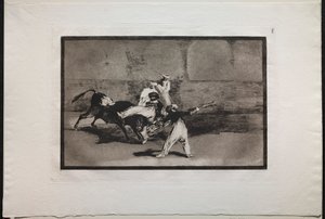 Bullfights: A Moor Caught by a Bull in the Ring by Francisco de Goya