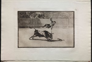 Bullfights: The Agility and Audacity of Juanito Apinani in the Ring at Madrid by Francisco de Goya
