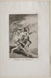 Caprichos: Where is Mother Going? by Francisco de Goya