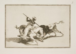 The Inspired Moor Gazul is the First to Spear Bulls According to the Rules by Francisco de Goya