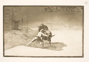 The Famous Martincho Places the Banderillas, Tricks the Bull with His Body Movements by Francisco de Goya