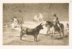 The Celebrated Picador, Fernando del Toro, Provokes the Angry Bull with His Lance by Francisco de Goya