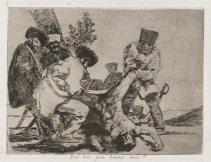 Disasters of War: Pl. 33, What more can one do, 1810-1813 by Francisco de Goya