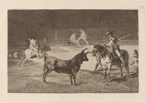 The Celebrated Picador, Fernando del Toro, Draws the Fierce Beast on with His Pique by Francisco de Goya