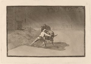 The Famous Martincho Places the Banderillas Playing the Bull with the Movement of His Body by Francisco de Goya