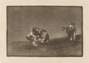 The Same Man Throws a Bull in the Ring at Madrid by Francisco de Goya