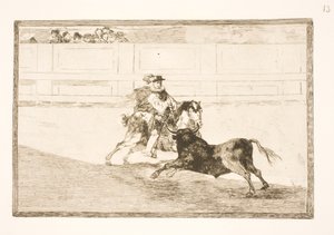 A Spanish Rider in the Arena Breaking Small Spears Without Assistance from the Seconds by Francisco de Goya