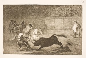 A Spanish Rider Breaking Short Spears with the Help of His Seconds by Francisco de Goya