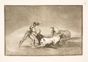 A Spanish Rider Kills the Bull After Losing His Horse by Francisco de Goya