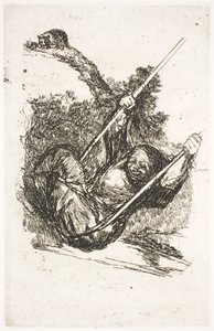 Witch on a Swing by Francisco de Goya