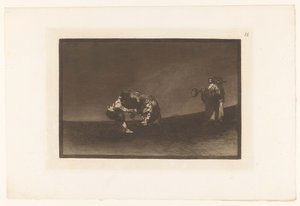 Martincho Grabs a Bull by Its Horn (series title: Bullfights, La Taureaumachie, La Tauromaquia) by Francisco de Goya
