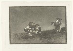 Martincho Grabs a Bull by Its Horn by Francisco de Goya