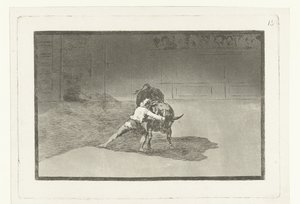 The Famous Martincho Placing Banderillas by Francisco de Goya
